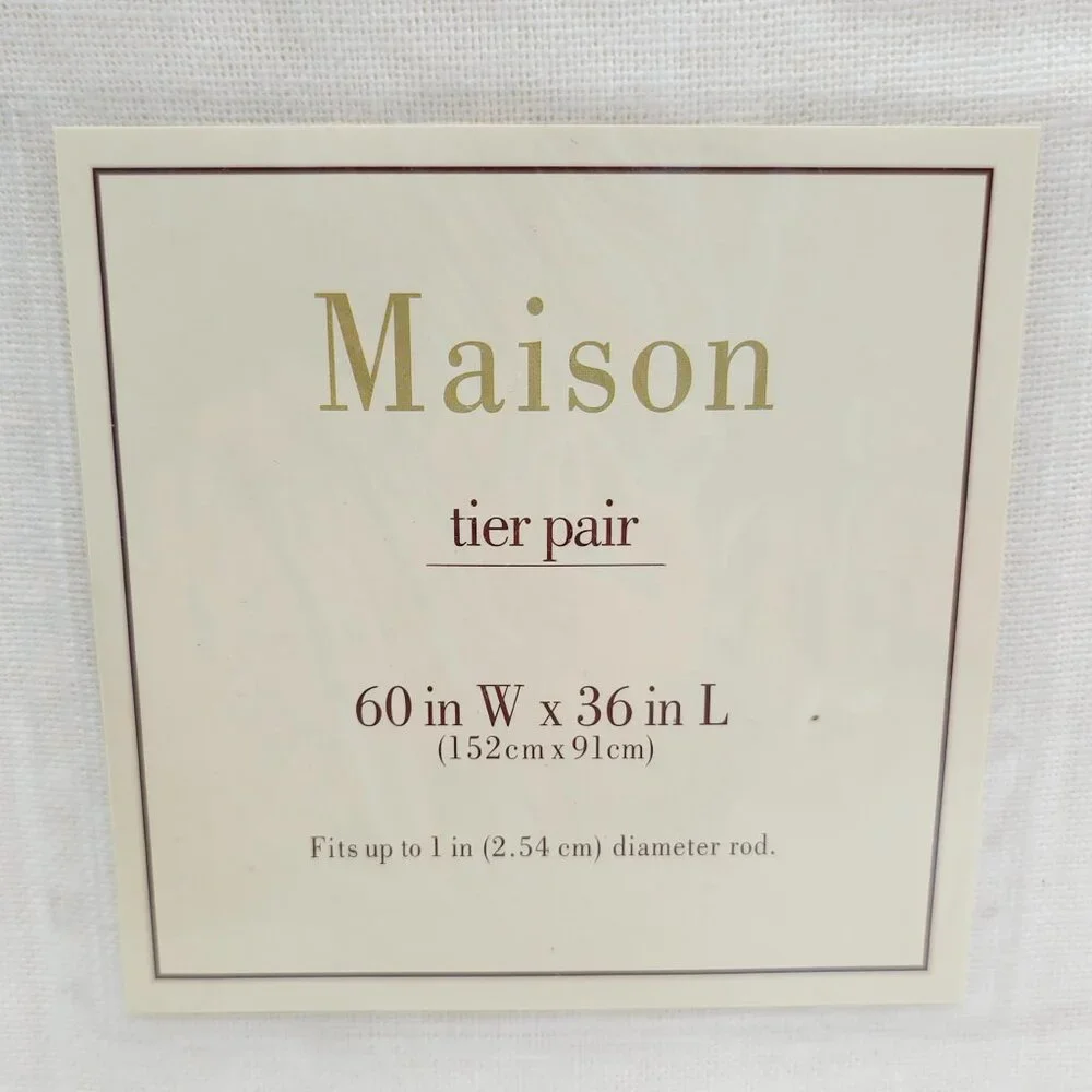 Maison White Chateau Tier Pair Curtains (Set of 3)